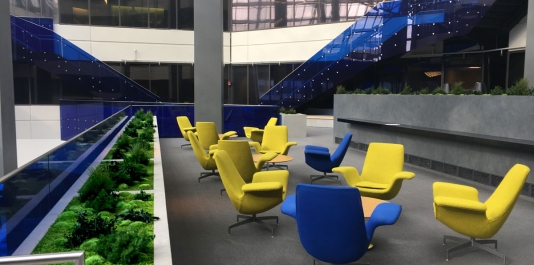 Fern & Flower Gardens for Biophilic Design in this Atrium