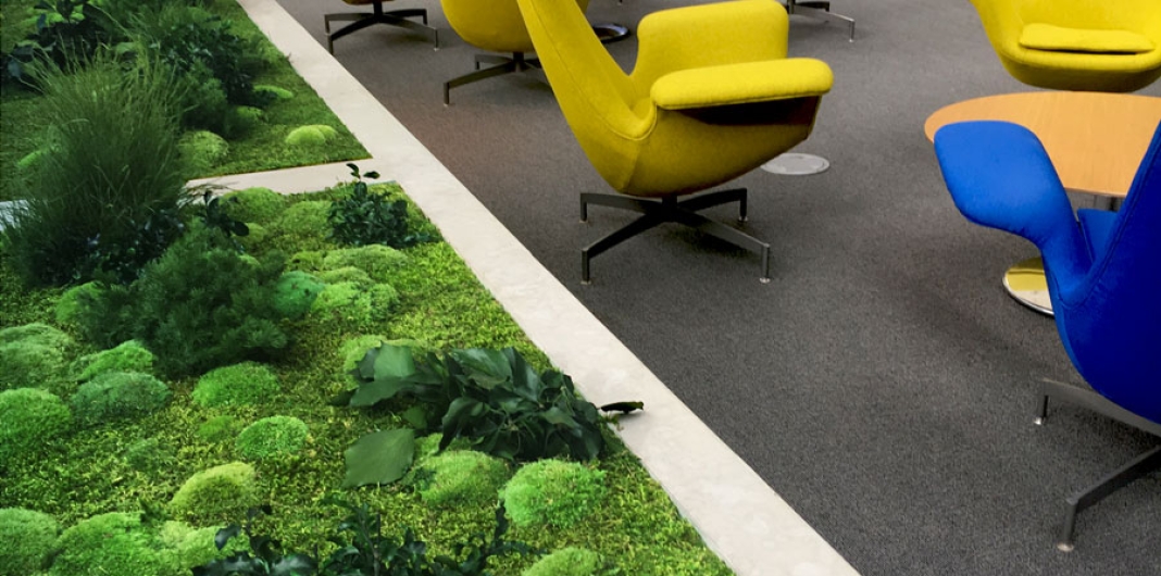 Fern & Flower Gardens for Biophilic Design in this Atrium